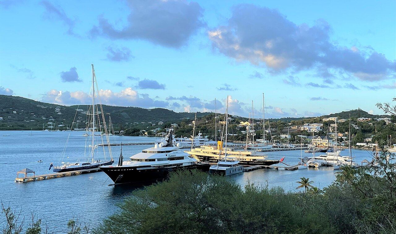 Yachts alongside in a Caribbean harbour